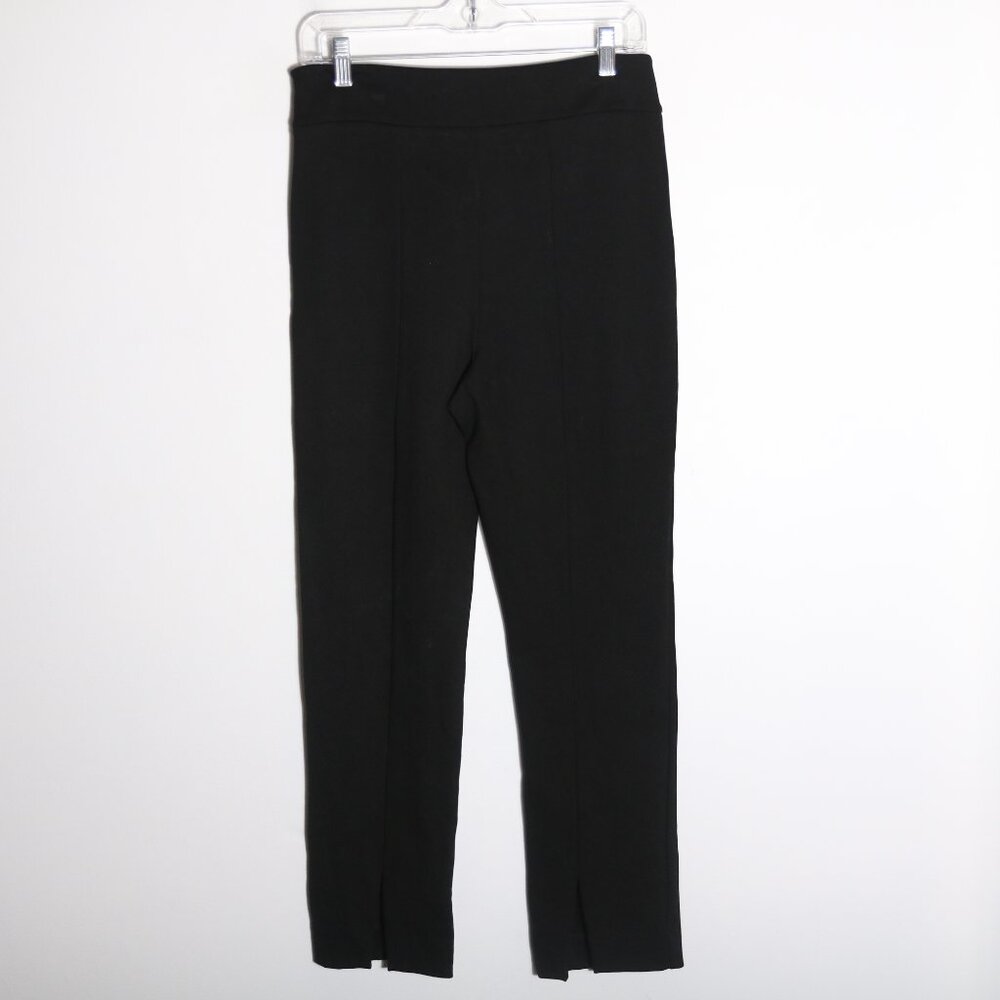 ME+EM Ponte Pull On Pant Womens 6 Black Ankle Center Seam Back Slit Classic Work - Picture 6 of 8